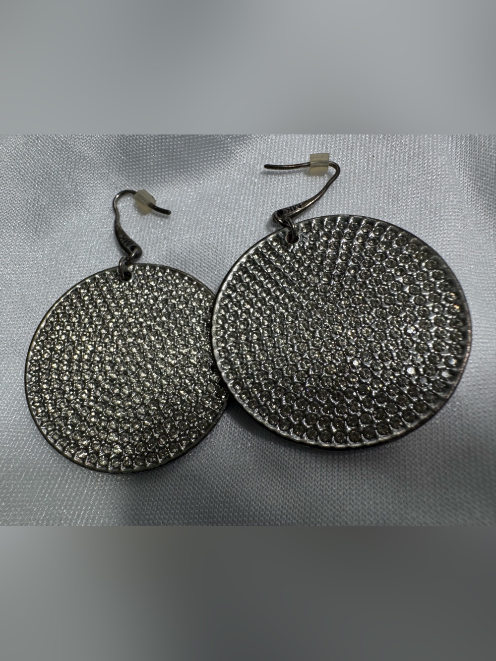 MICHAEL KORS Silver Rhinestone Disc earrings - Picture 3 of 4